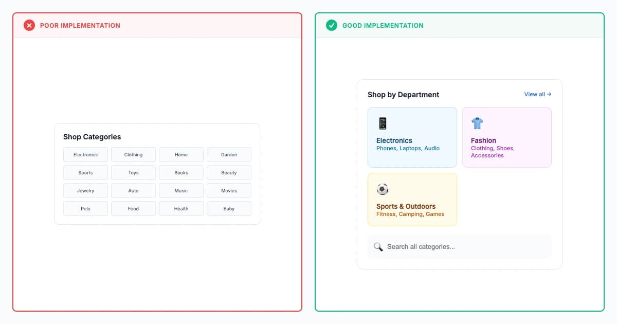 Hick''s Law - Good vs Poor Implementation Comparison